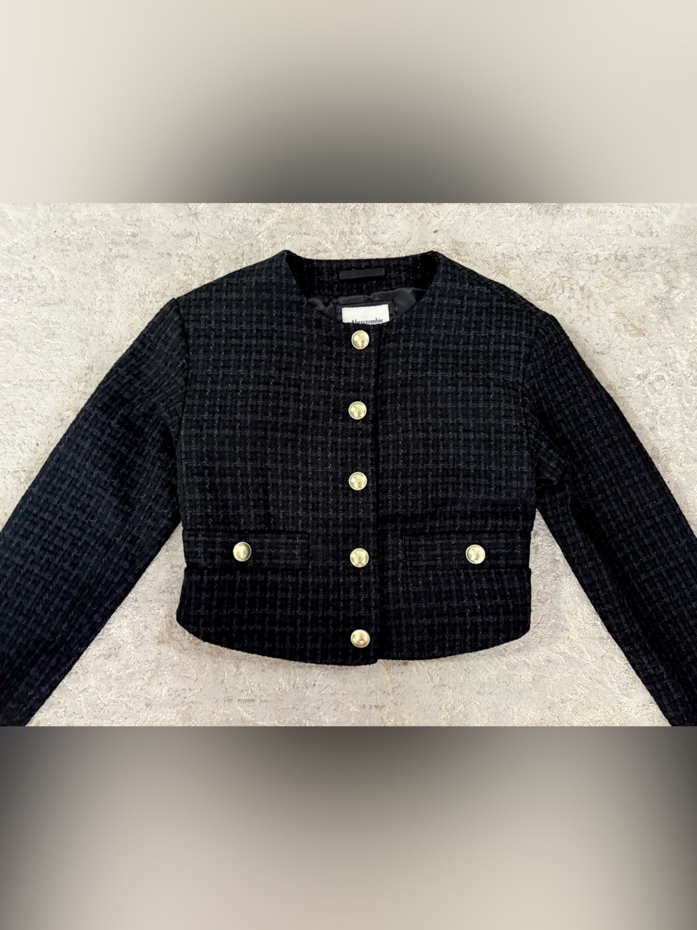 NWT❗️Abercrombie & Fitch Black Tweed Blazer with Gold Buttons